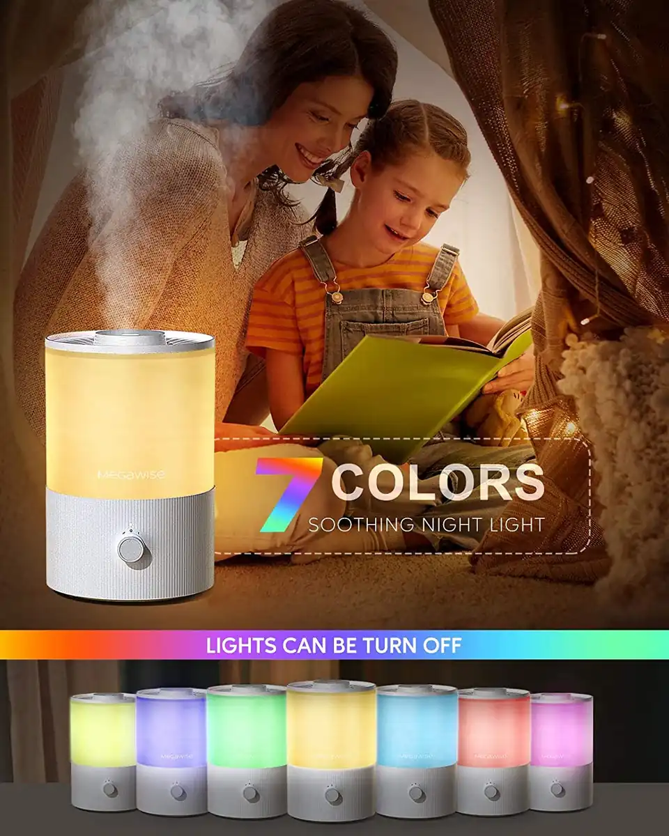 MegaWise Healthy Top-Refill Cool Mist Humidifiers for Bedroom