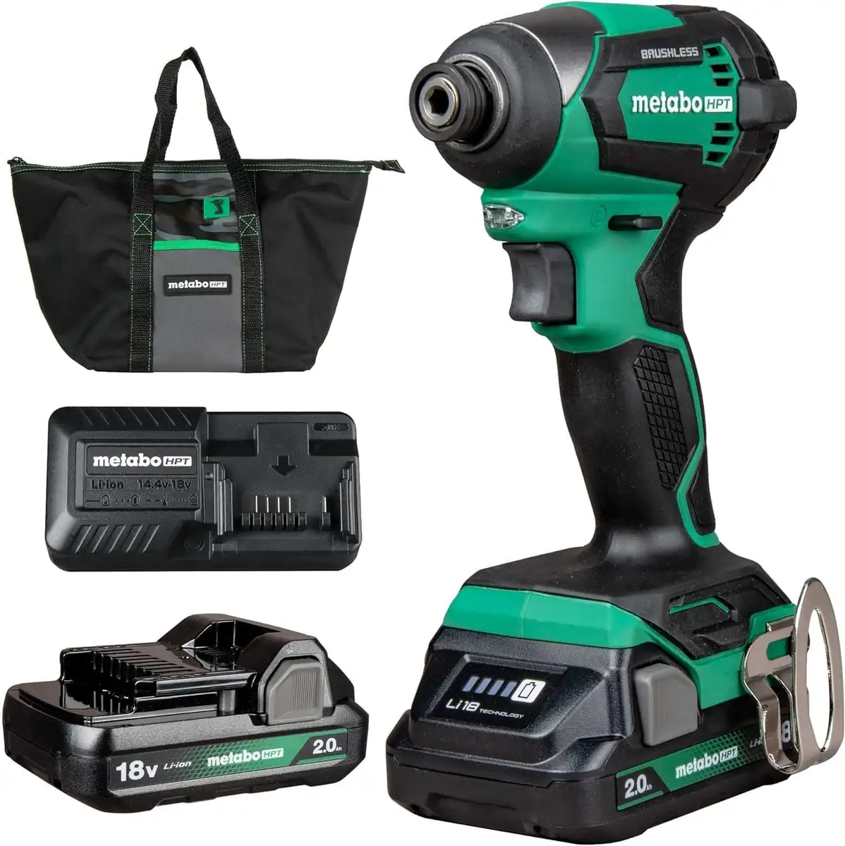 Metabo HPT 18V MultiVolt Cordless Brushless Impact Driver Kit (2.0Ah x 2)