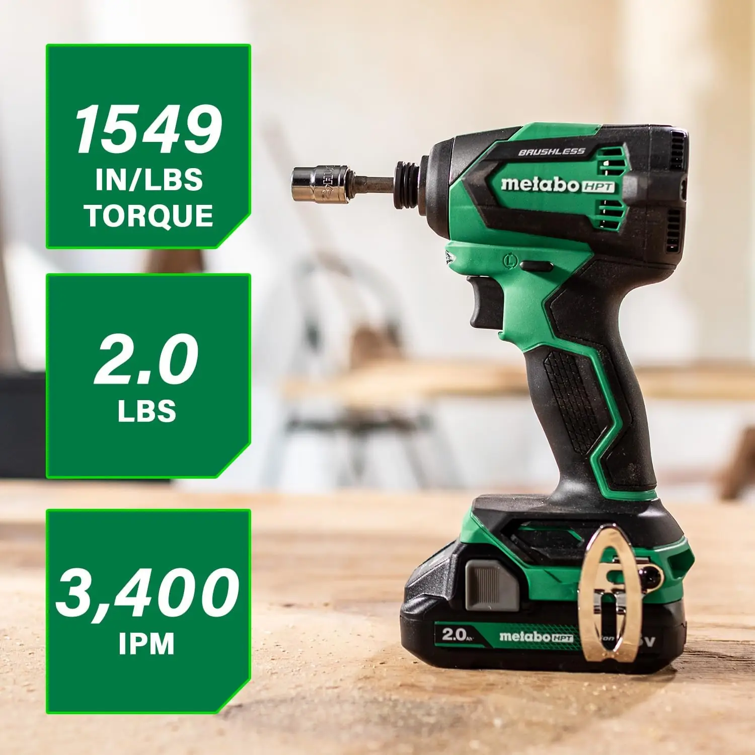 Metabo HPT 18V MultiVolt Cordless Brushless Impact Driver Kit (2.0Ah x 2)