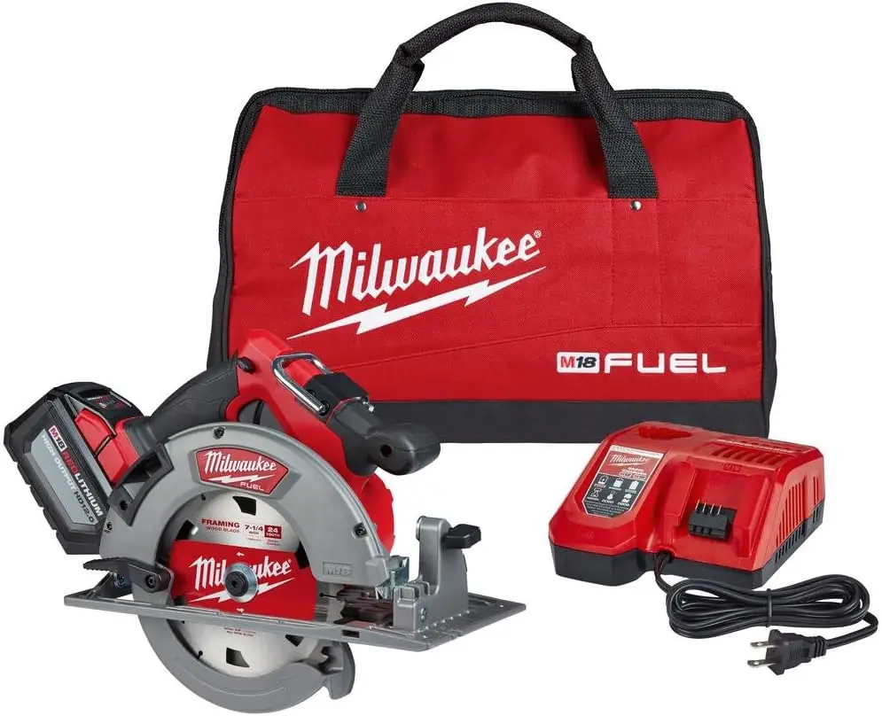 Milwaukee M18 FUEL 18-Volt Lithium-Ion Brushless Cordless 7-1/4 in. Circular Saw Kit with (1) 12.0Ah Battery