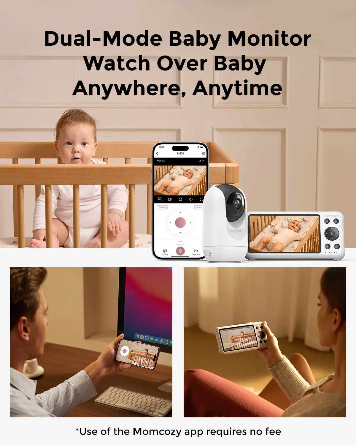 Momcozy BM04 5-Inch Dual-Mode Smart Baby Monitor