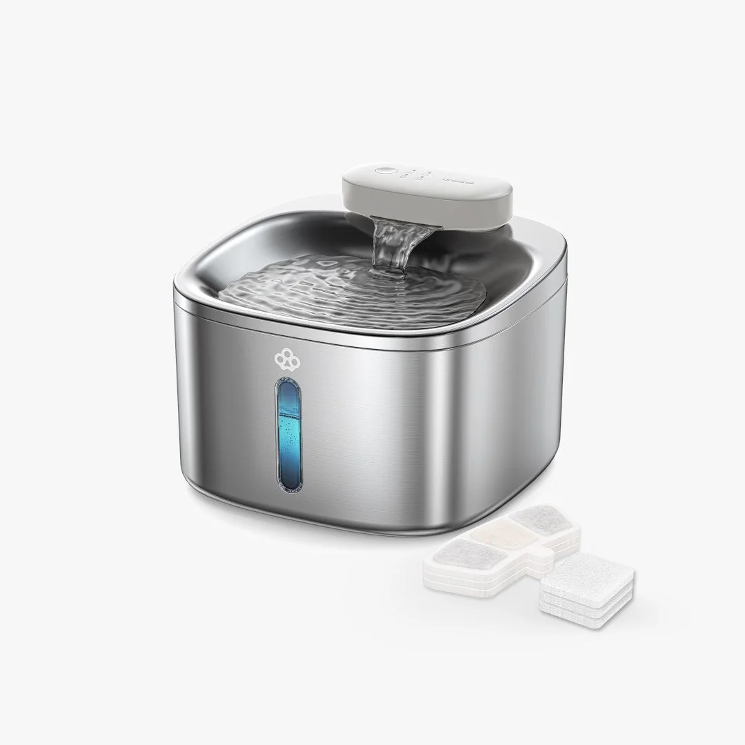 Oneisall 3.5L Cordless Stainless Steel Pet Water Fountain