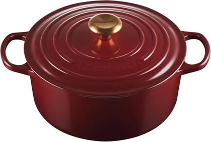 Le Creuset Enameled Cast Iron Round Dutch Oven, 5.5 qt., Garnet