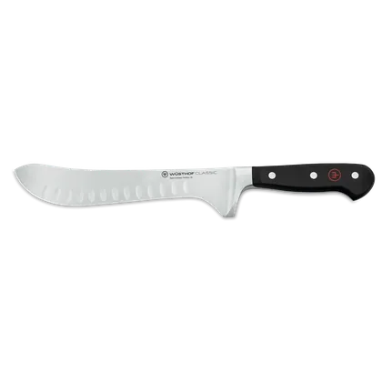 WÜSTHOF Classic 8" Hollow Edge Artisan Butcher Knife, Black