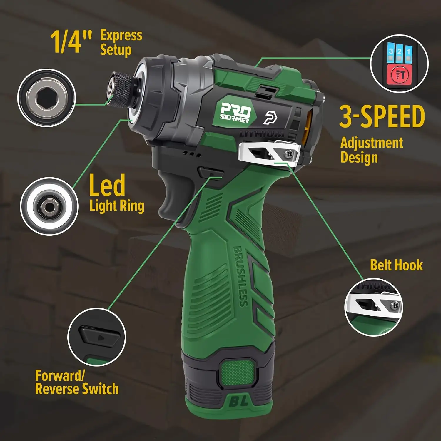 Prostormer 17V Cordless Impact Driver Set