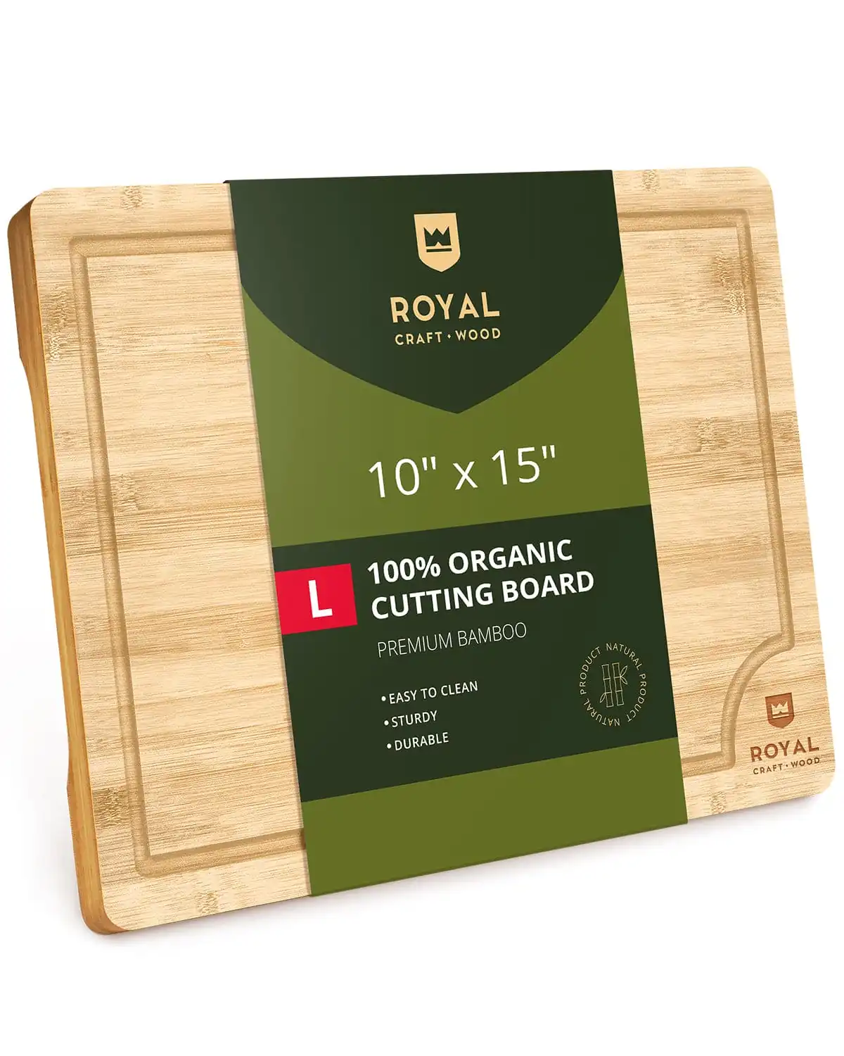 ROYAL CRAFT WOOD Bamboo Cutting Board with Juice Groove