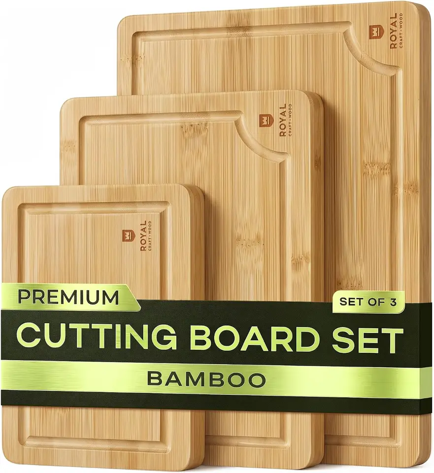 ROYAL CRAFT WOOD Wooden Cutting Boards for Kitchen Meal Prep & Serving