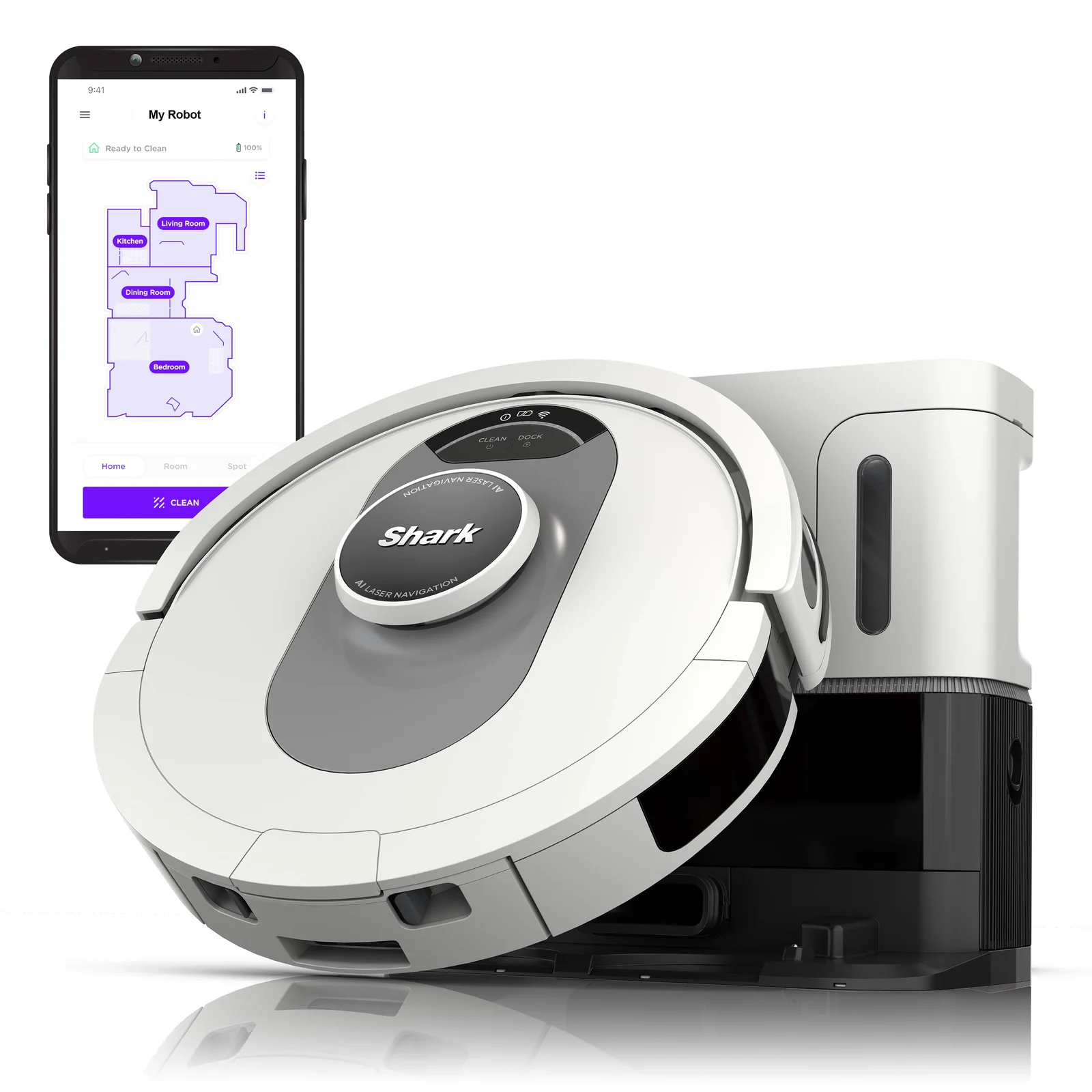 Shark AV2511AE AI Ultra Robot Vacuum, Black/Silver, Carpet and Hard Floor
