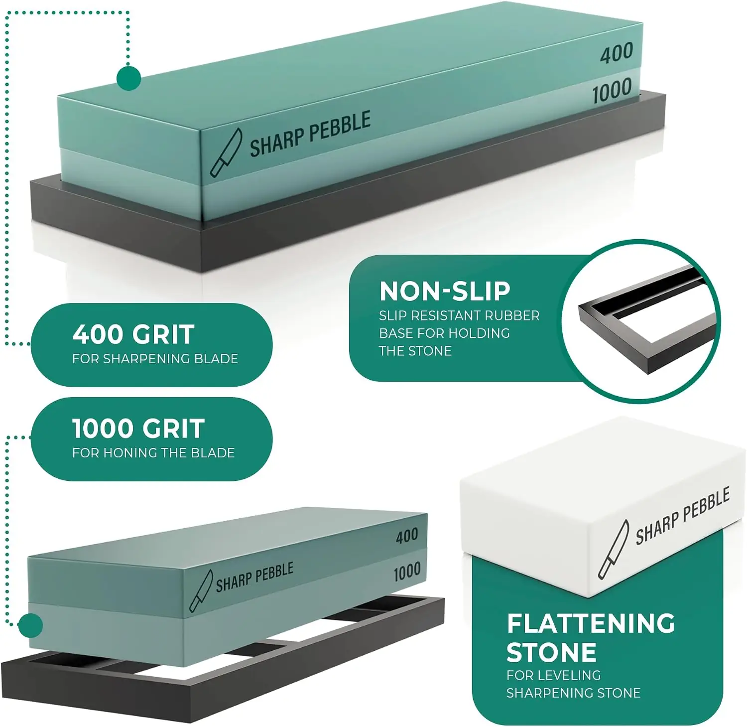 Sharp Pebble Whetstone Knife Sharpening Stone Kit