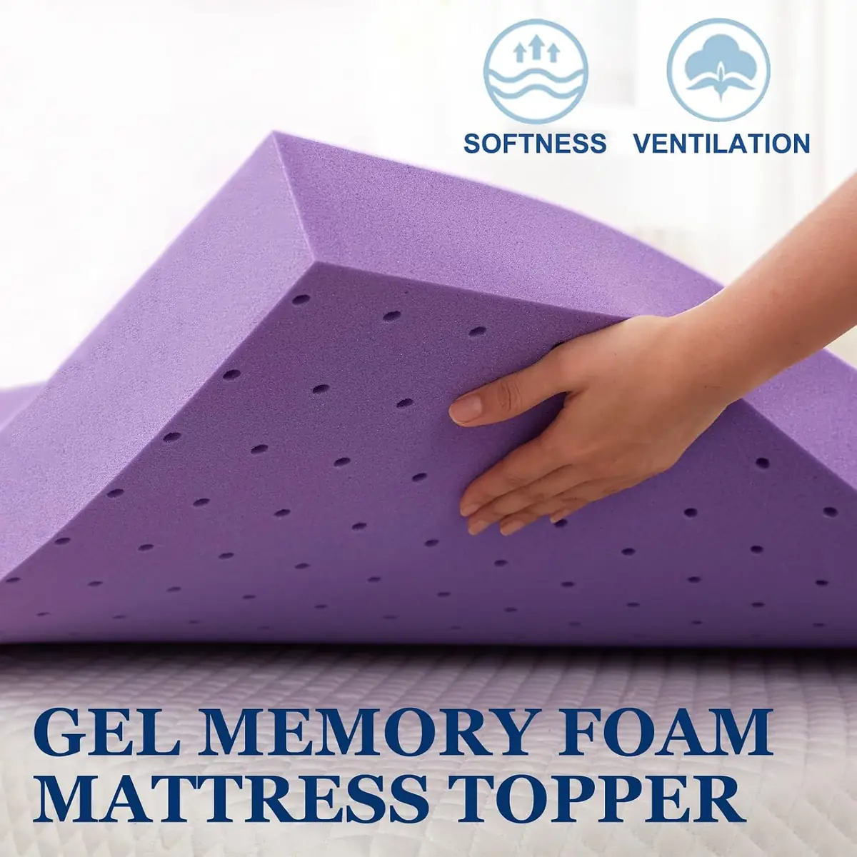 SINWEEK 2 Inch Gel Memory Foam Mattress Topper