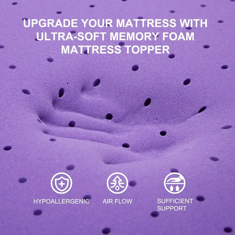 SINWEEK 2 Inch Gel Memory Foam Mattress Topper