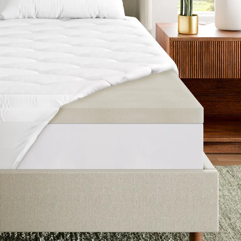Sleep Innovations 4-Inch Green Tea Pillow Top & Support Foam Mattress Topper (Queen)
