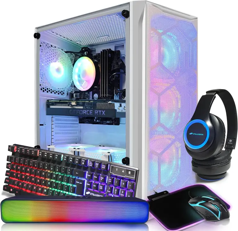 STGAubron Gaming PC Desktop,Intel i7 Xeon E5,RX 590 8G,32G RAM,1TB SSD