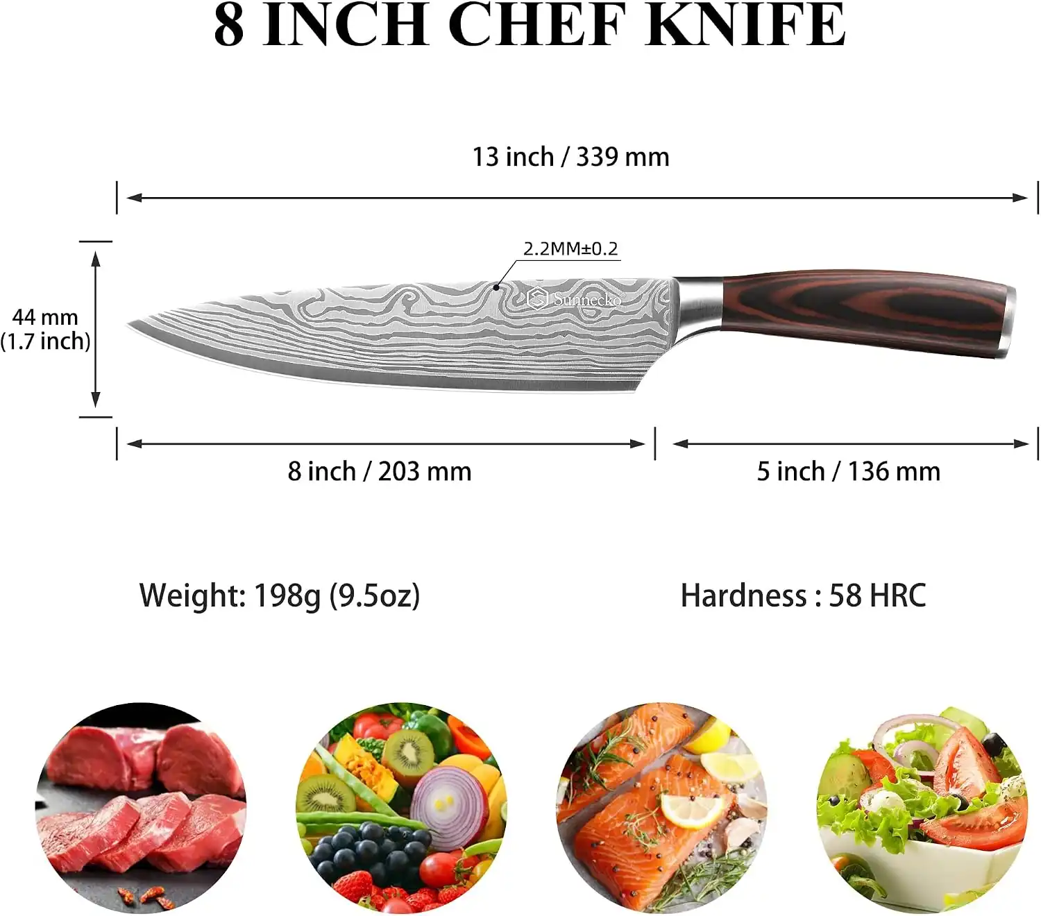 Sunnecko 8 Inch Chef Knife