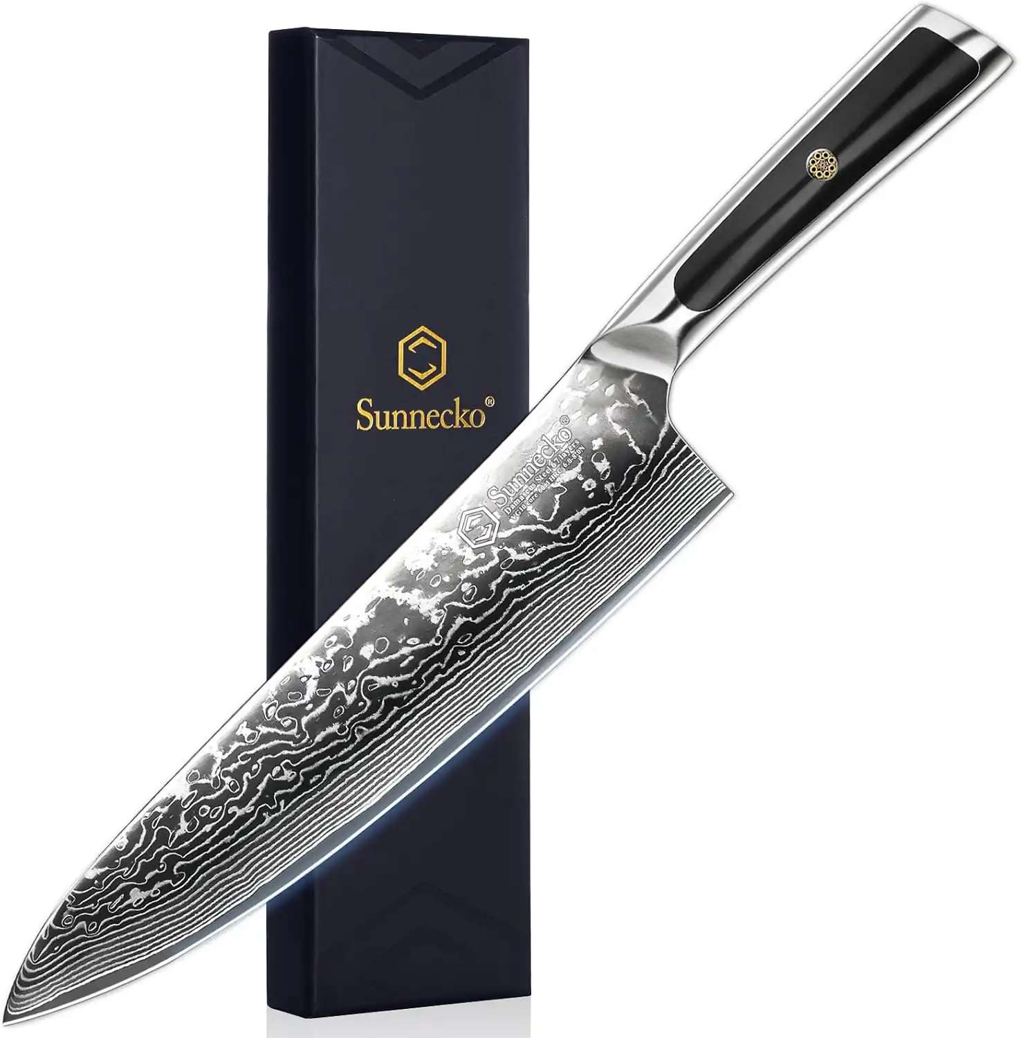 Sunnecko 8 Inch Japanese Damascus Chef Knife