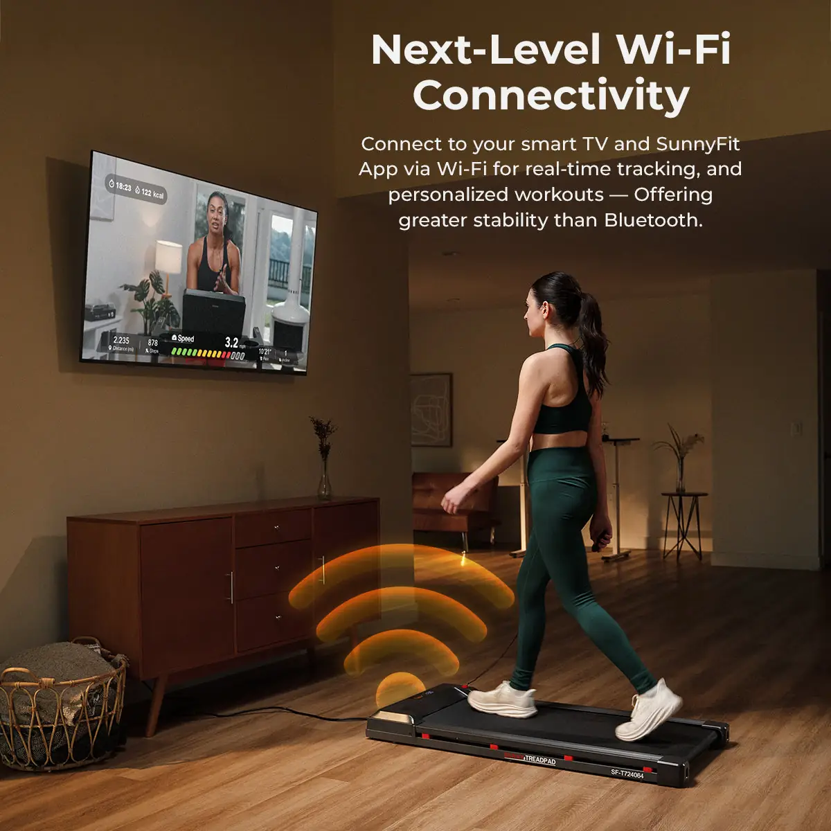 Sunny Health & Fitness TreadPad 100 Smart Walking Treadmill