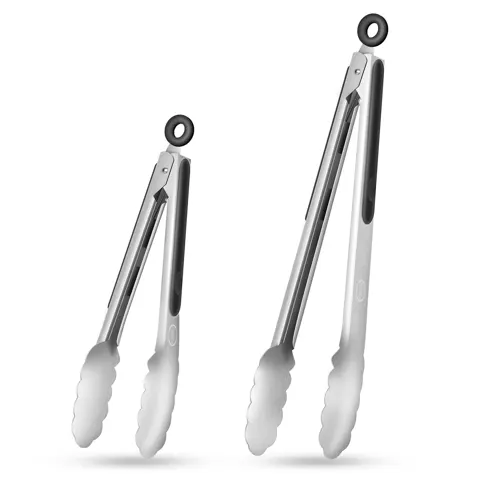 TACGEA Stainless Steel Kitchen Tongs with Silicone Tips
