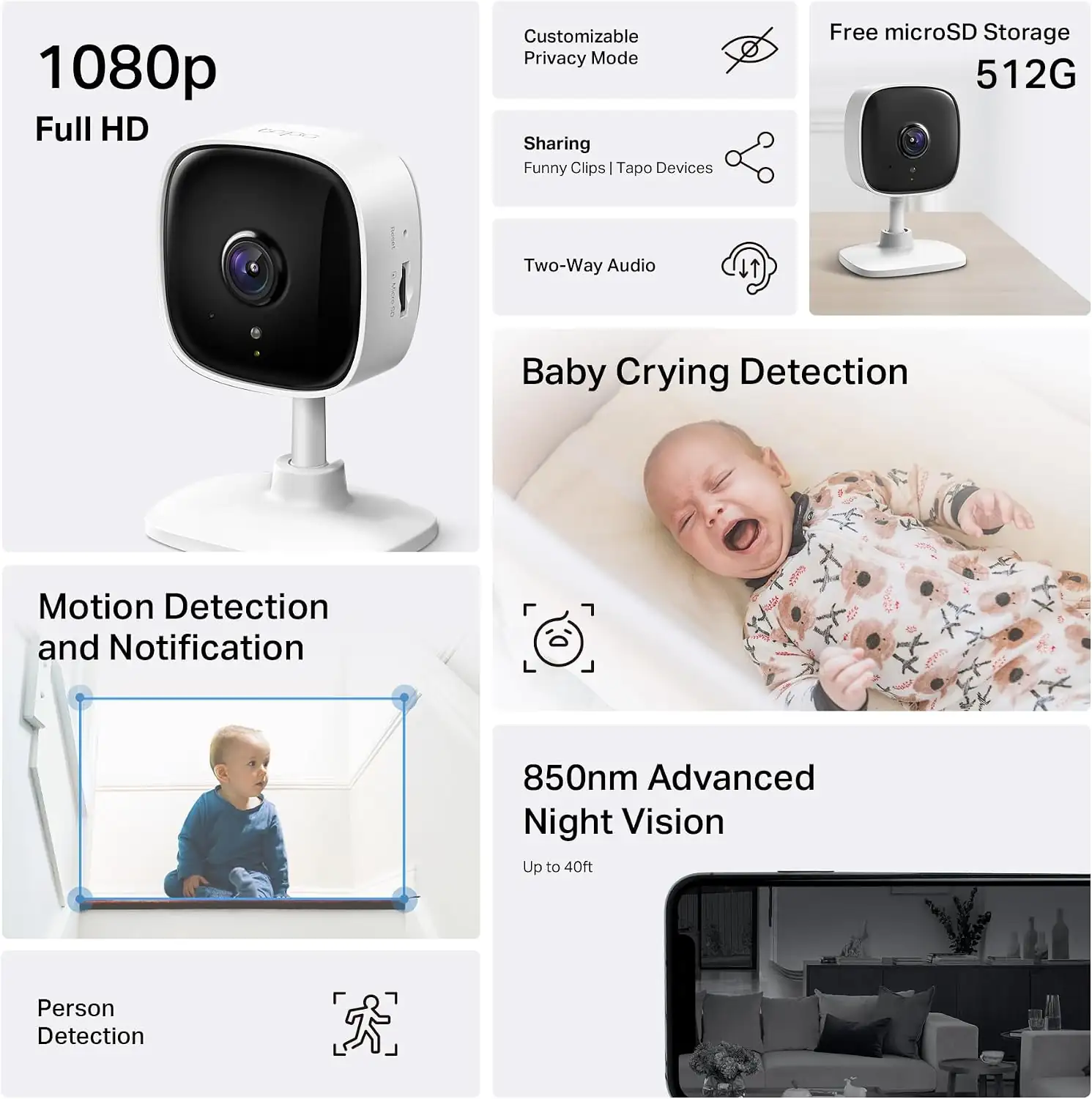 Tapo 1080P Indoor Security Camera