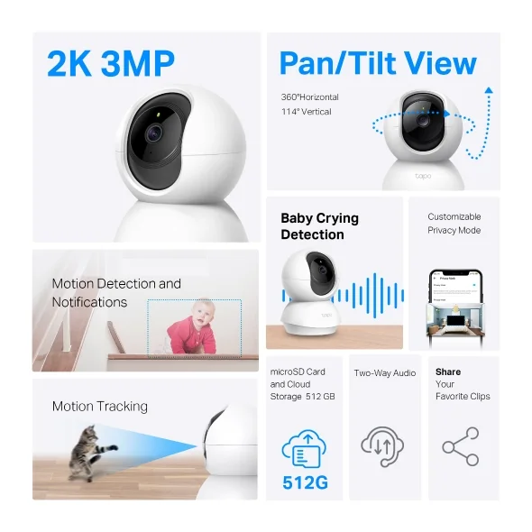 TP-Link Tapo C210 2K Pan/Tilt Camera