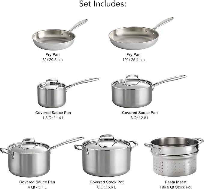 Tramontina Signature Tri-Ply Clad Stainless Steel 11-Piece Set