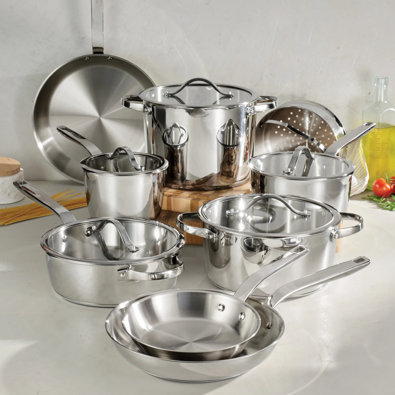 Tramontina Tempo Tri-Ply Base Stainless Steel 14-Piece Set
