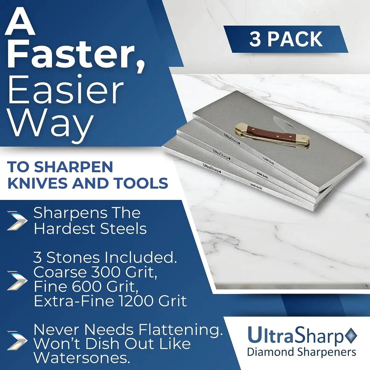 Ultra Sharp Diamond Sharpening Stone Set