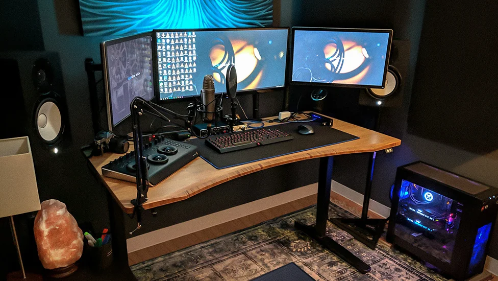 UPLIFT DESK Bamboo (60 x 24 inch) Standing Desk 2-Leg V2