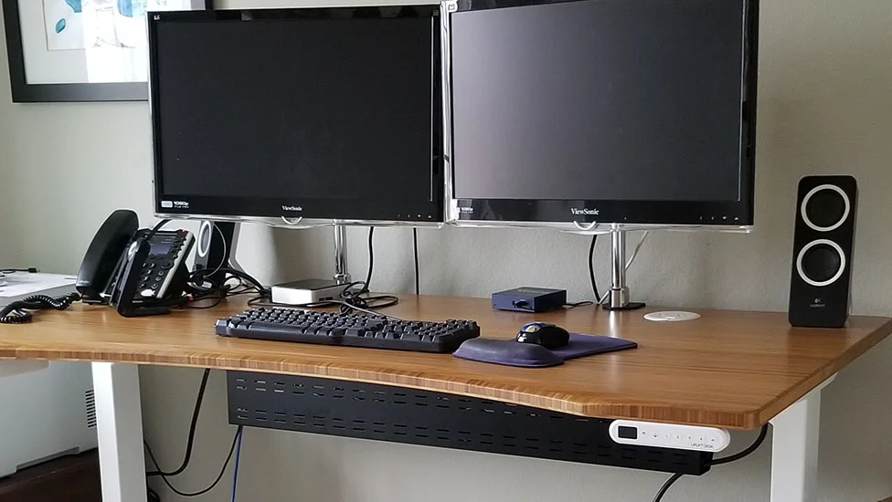 UPLIFT DESK Bamboo (60 x 24 inch) Standing Desk 2-Leg V2
