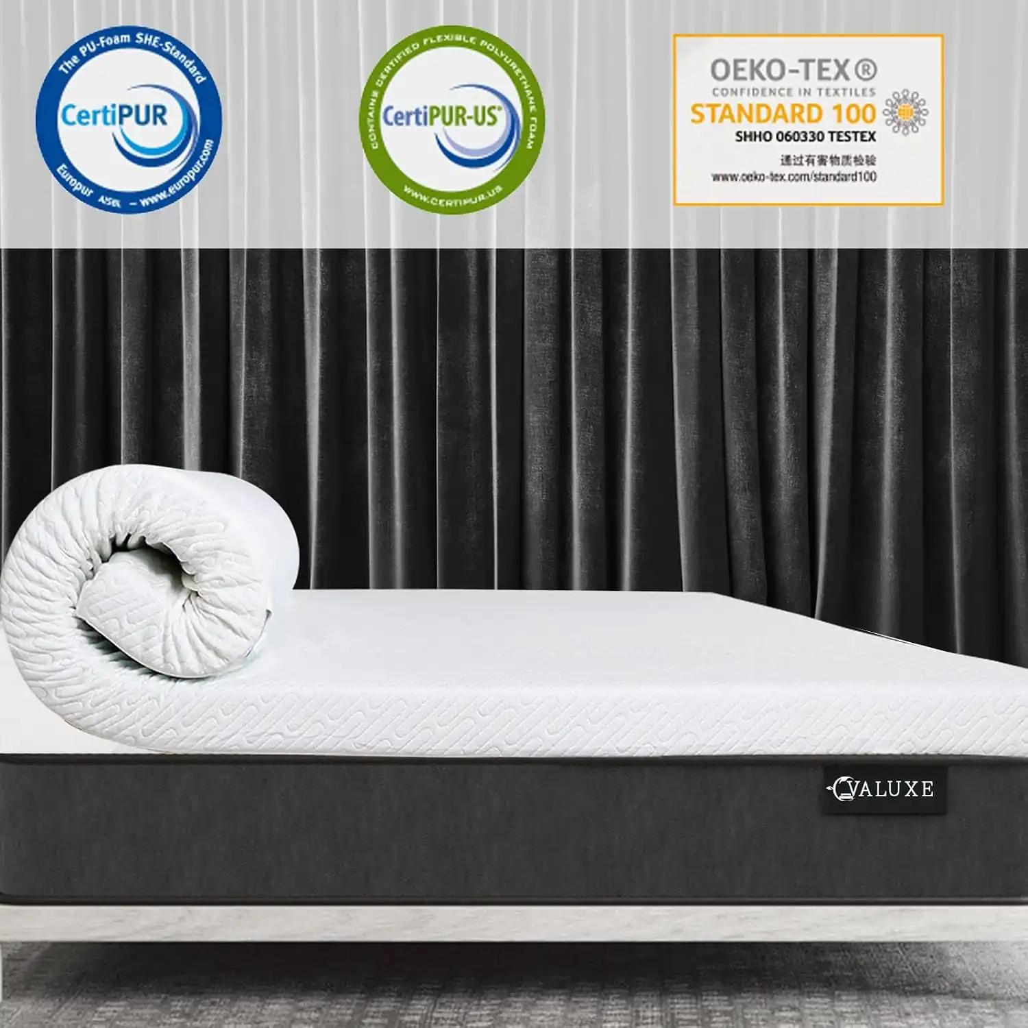 VALUXE 3-Inch Gel Memory Foam Topper, Queen