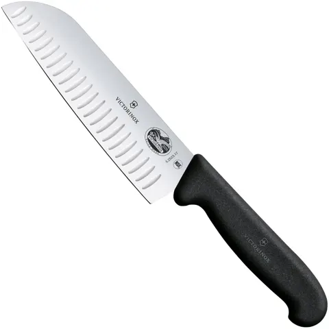 Victorinox Fibrox Santoku Knife Granton Blade 7 in (5.2523.17)