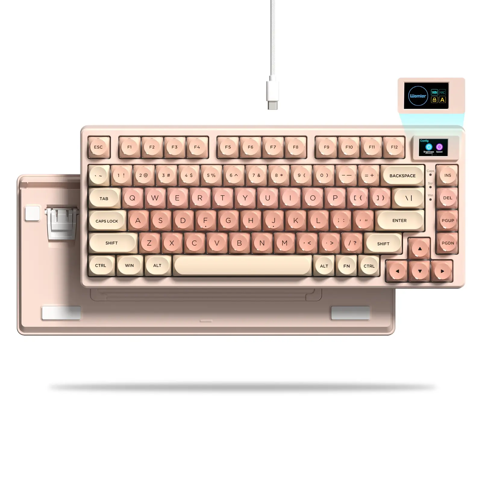 Womier SK80 75% Keyboard with Color Multimedia Display Gaming Keyboard