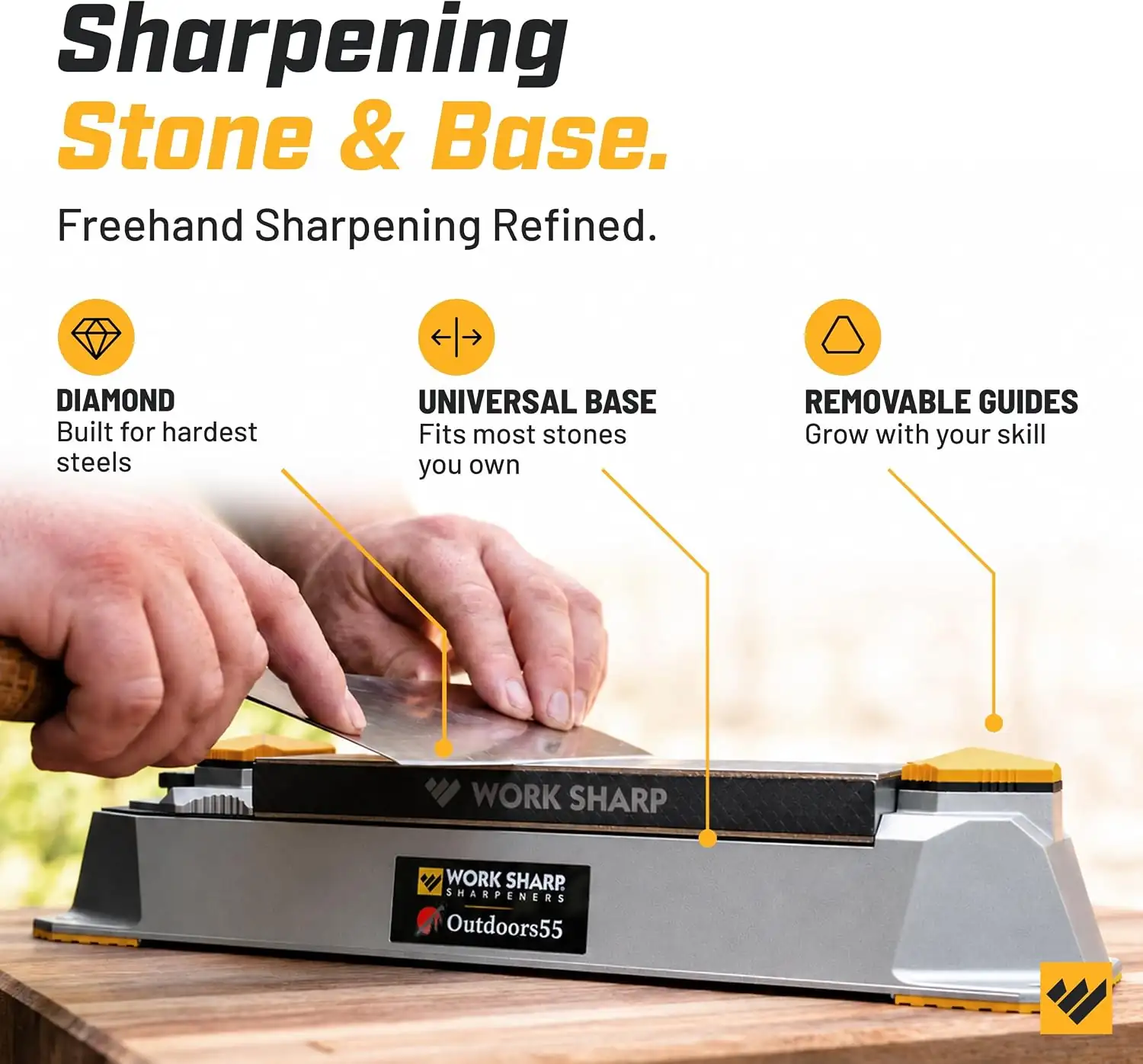 Work Sharp OD55 Dual Grit Diamond Sharpening Stone System