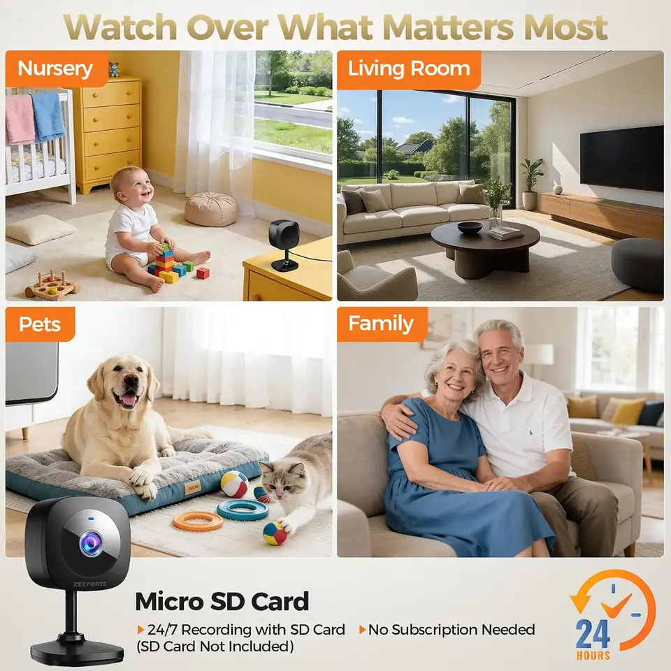ZEEPORTE 2K Indoor Cameras for Home Security